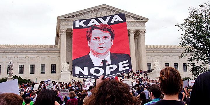 Protesters rally against Brett Kavanaugh outside the Supreme Court