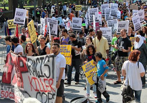 Some 15,000 people filled Fifth Avenue for the silent march against the NYPD's stop-and-frisk policy
