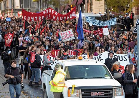 Students march against austerity in Montreal