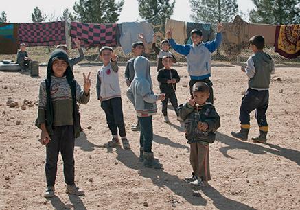 Refugee children from Syria at a camp in Turkey