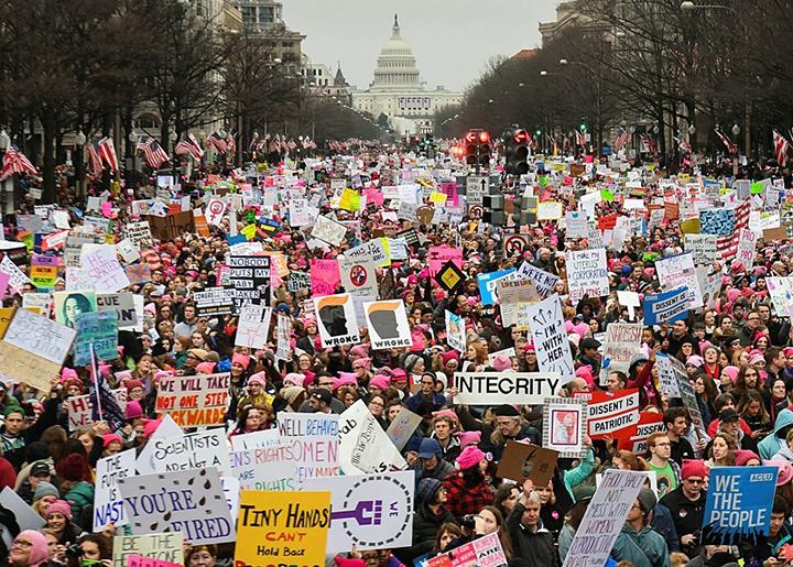 Protesters pour into streets during the Women's March on Washington