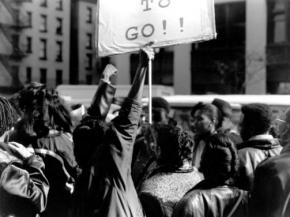 CUNY students protest tuition hikes in 1991