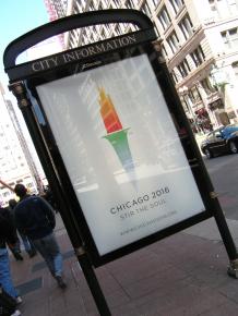 Poster advertising the Chicago Olympics bid