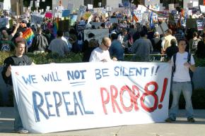 Protesters bring the demand for a repeal of Prop 8 to California's capital, Sacramento