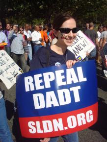 Taking a stand at the National Equality March in Washington, D.C.