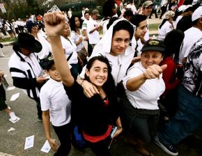 Demonstrating for action on immigrant rights in Washington, D.C., in March 2010