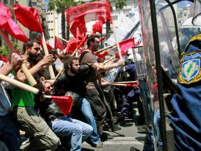 May Day protests against austerity measures in Athens, Greece