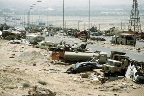 Wreckage left behind on "highway of death" in Iraq