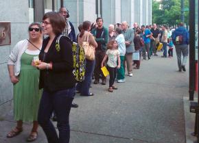 Seattle residents line up by the hundreds to speak out against cuts in public transportation