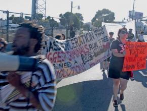 Supporters march in solidarity with prisoners on hunger strike across California