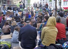 Wall Street occupiers gathered for a general assembly