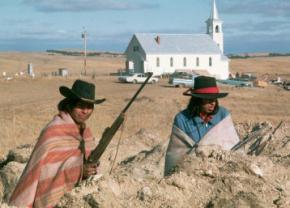 Two AIM activists stand guard during the occupation of Wounded Knee