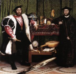 Hans Holbien's The Ambassadors, 1553: Two early bourgeois and their spoils