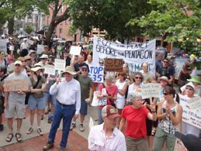 Vermonters rally against plans to base the F-35 at Burlington International Airport