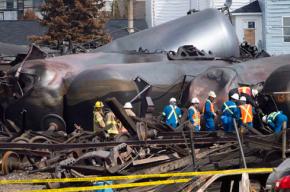 Wreckage left behind by the oil train crash at Lac Mégantic