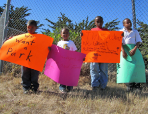 Protesting for a park in Bayview-Hunters Point