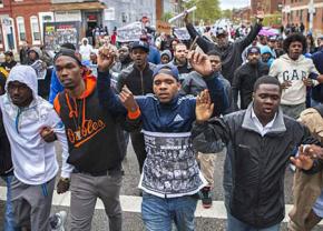 Demonstrators march for Freddie Gray in Baltimore