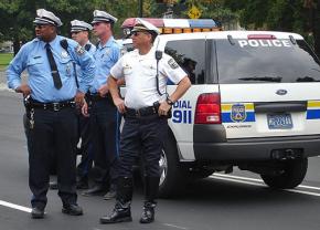 Police officers on the street in Philadelphia