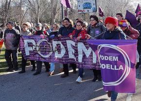 Podemos supporters on the march