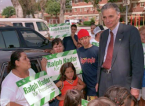 Ralph Nader during his independent presidential campaign in 2000