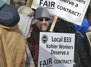 UAW members at Kohler walk the picket line