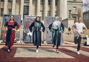 A performance on campus by the Columbia Palestinian Dabke Brigade