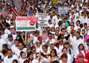 One of the massive mega marches for immigrant rights in Los Angeles in 2006