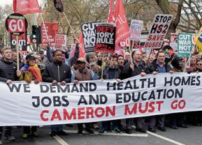 Tens of thousands march against David Cameron and his austerity agenda