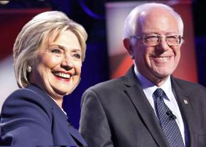 Hillary Clinton and Bernie Sanders