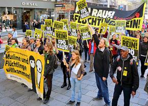 On the march in Vienna to protest the rise of the far right