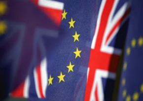 The European Union and United Kingdom flags