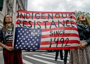 Native American protesters at the People's Climate March in New York City
