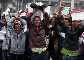Aromo demonstrators take to the streets in Ethiopia