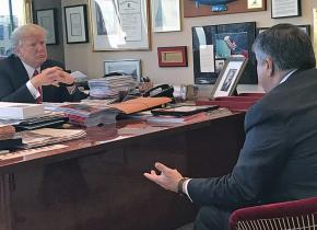 AFL-CIO President Richard Trumka (right) meets with the president-elect in Trump Tower