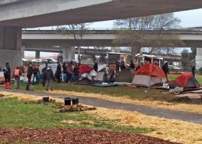 The Oakland homeless encampment before police attacked