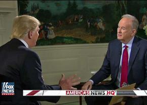 Bill O'Reilly listens aghast as Donald Trump lets an honest statement slip from his lips