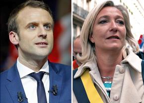 Emmanuel Macron (left) and Marine Le Pen
