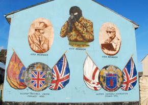 A mural in Belfast celebrates Ulster loyalist paramilitary groups