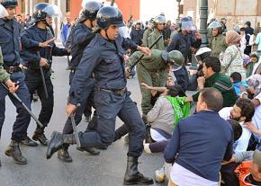 Police crack down on peaceful protesters in Rabat, Morocco