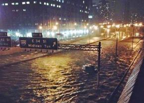 Flooding in Lower Manhattan during Hurricane Sandy