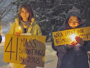 Student activists protest gun violence and the right wing in Burlington, Vermont