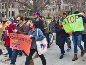 Students march against police brutality at the University of Chicago