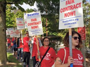 Seattle educators on the picket line during the 2015 strike