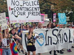 Celebrating no police at the Madison Pride march