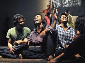 A performance of the play Offtrack in New Delhi